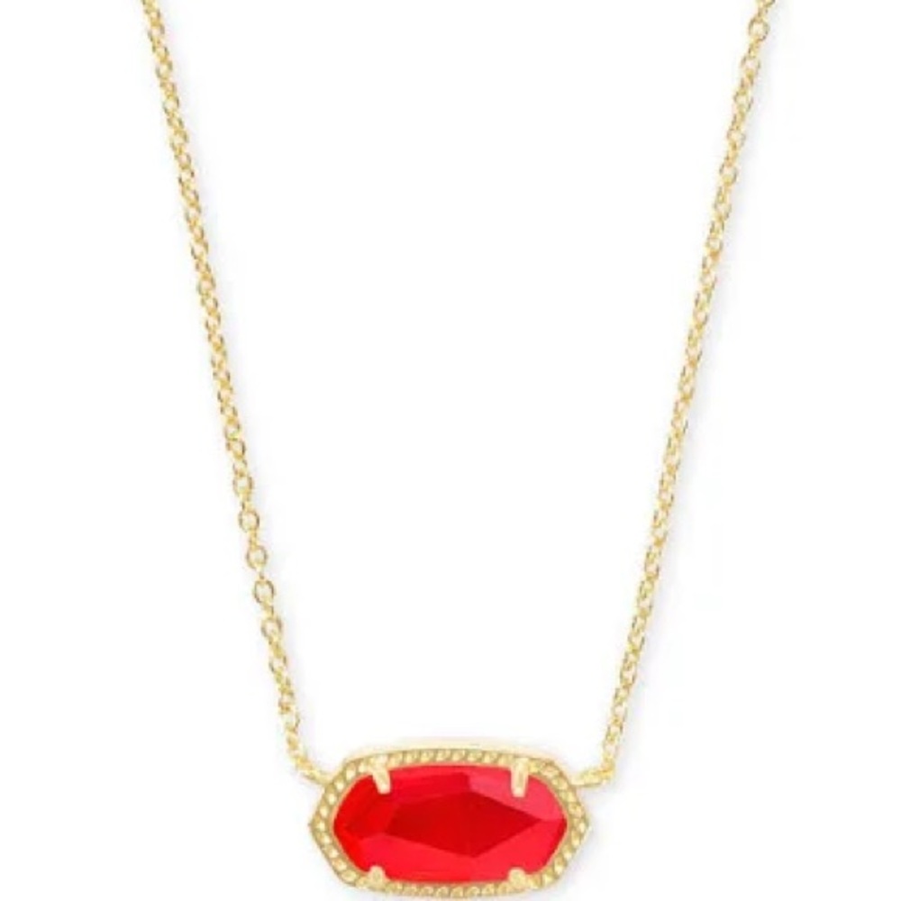 Kendra Scott Elisa Gold Pendant Necklace in Red Illusion NWT Retails:$70